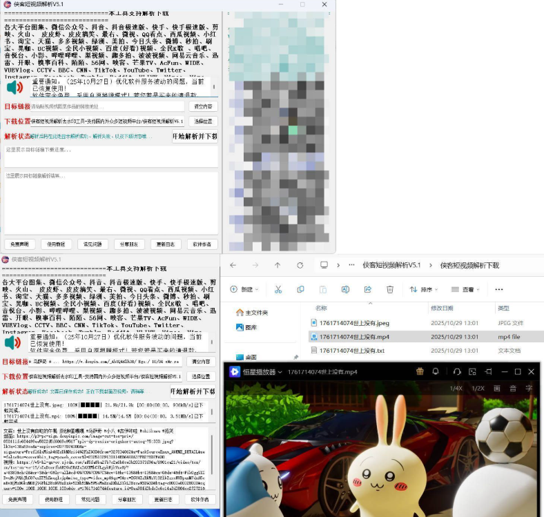 侠客多平台短视频解析去水印工具 V5.1-大侠资源网